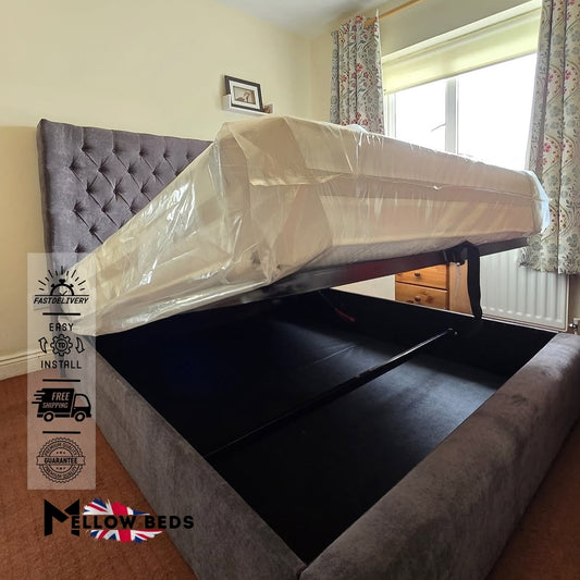 2025 Ottoman Storage Bed DeepButton Classic | Mellow Beds #B68