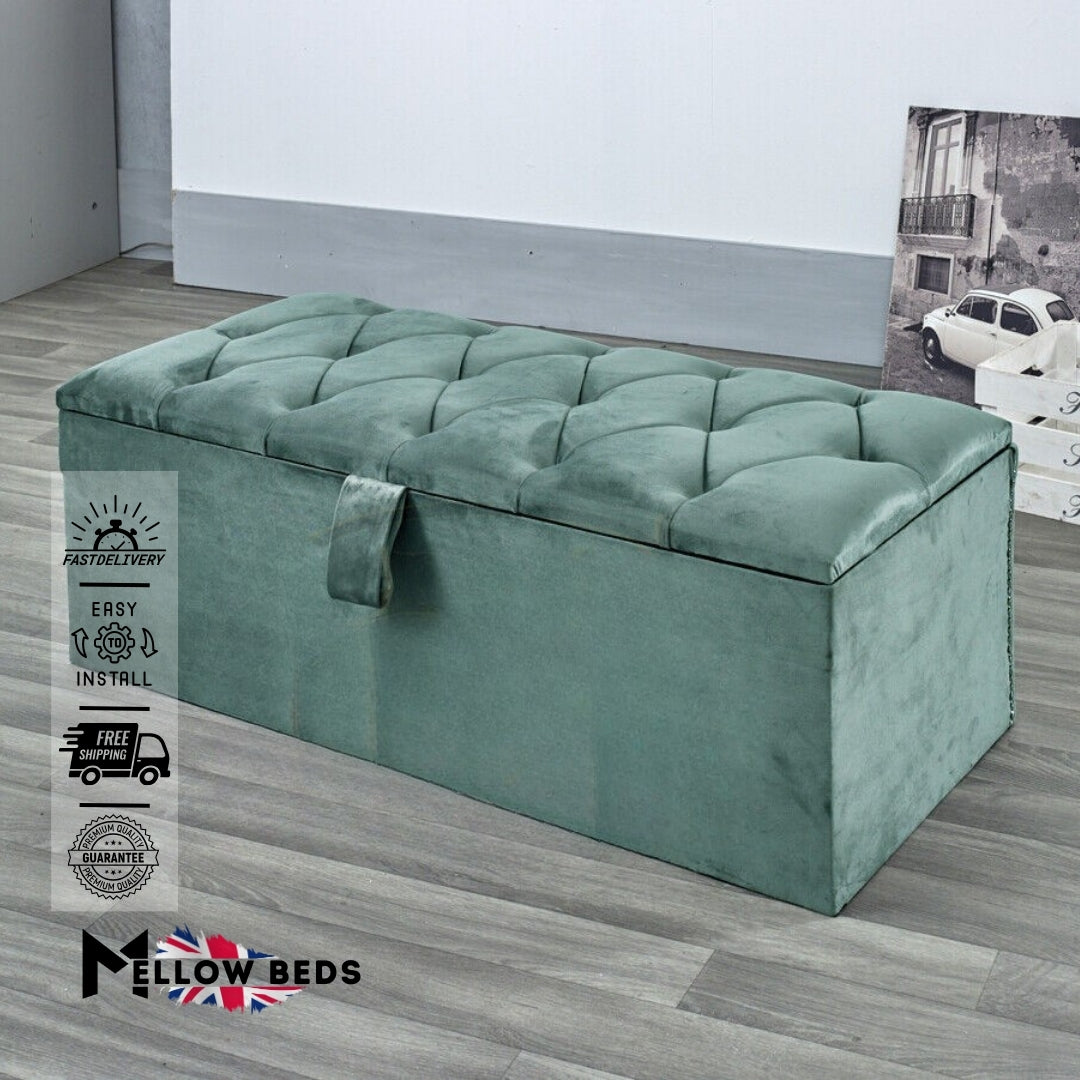 2025 Ottoman Storage Box VelvetTuck Luxe | Mellow Beds #B185