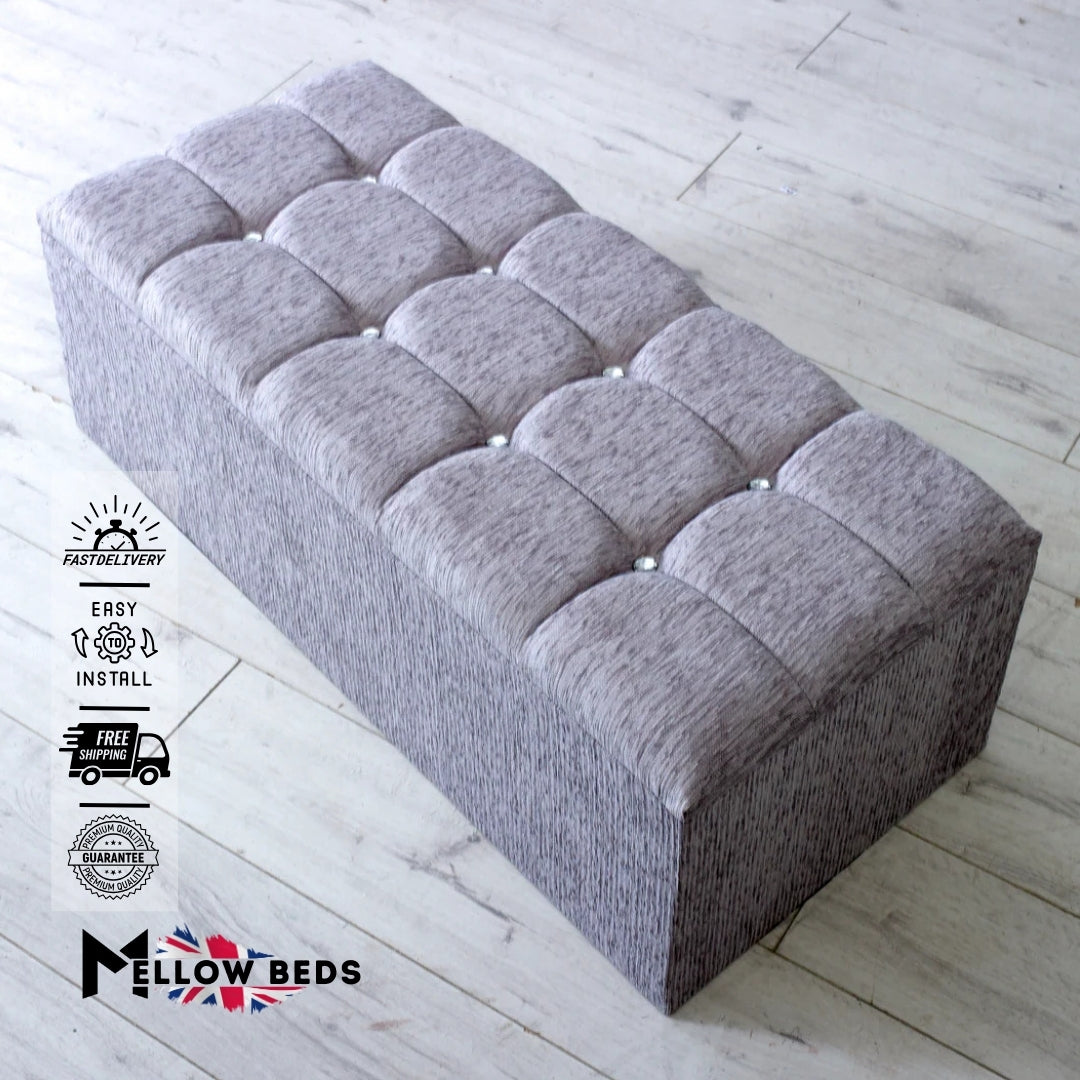 2025 Ottoman Storage Box CrystalTuft Classic | Mellow Beds #B183