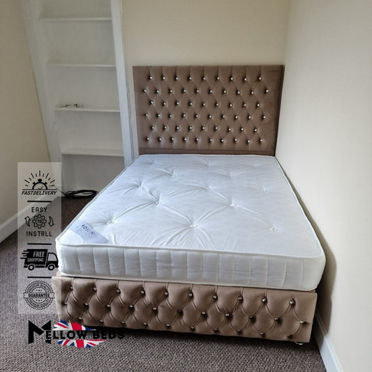 2025 Divan Bed CrystalTuft Elegance | Mellow Beds #B144