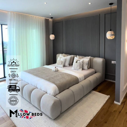 2025 Designer Platform Bed LuxeCloud Curve | Mellow Beds #B131