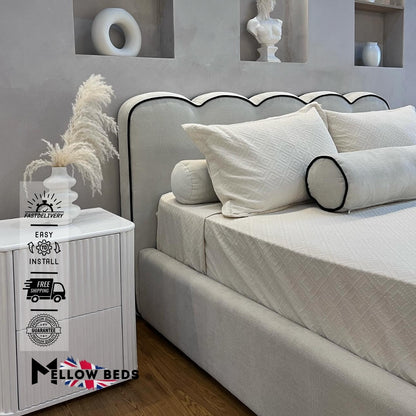 2025 Scalloped Bed Luxury Piping | Mellow Beds #B101