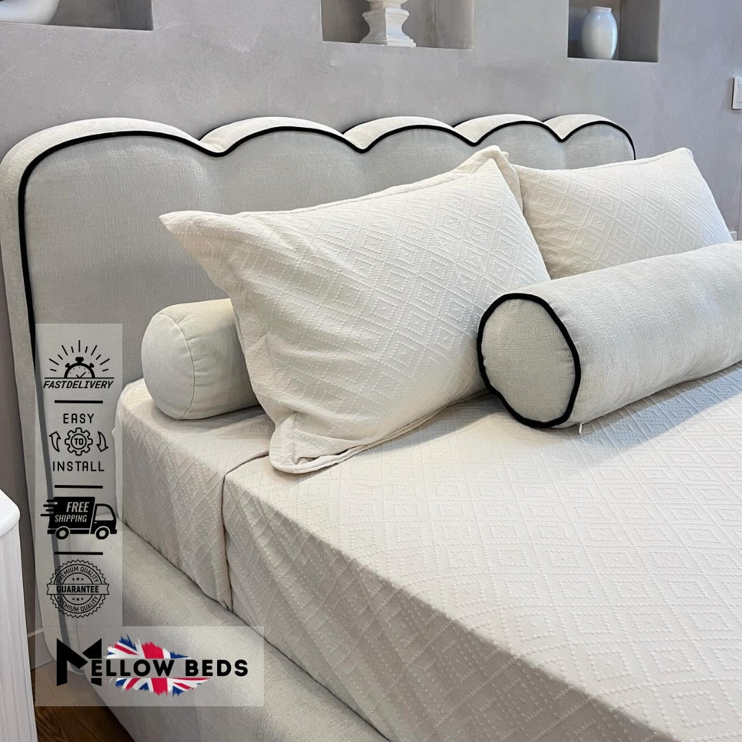2025 Scalloped Bed Luxury Piping | Mellow Beds #B101