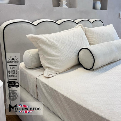 2025 Scalloped Bed Luxury Piping | Mellow Beds #B101