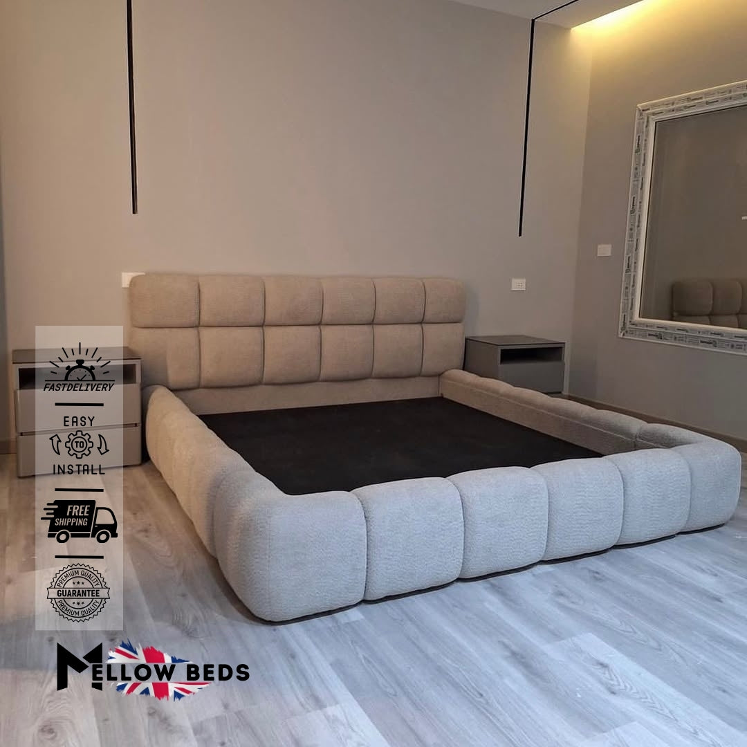 2025 Low Platform Bed PlushGrid Luxe | Mellow Beds #B136