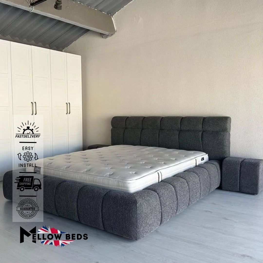 2025 Low Platform Bed PlushGrid Luxe | Mellow Beds #B136