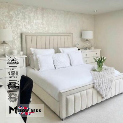 2025 Panelled Bed CurveFront Elegance | Mellow Beds #B58