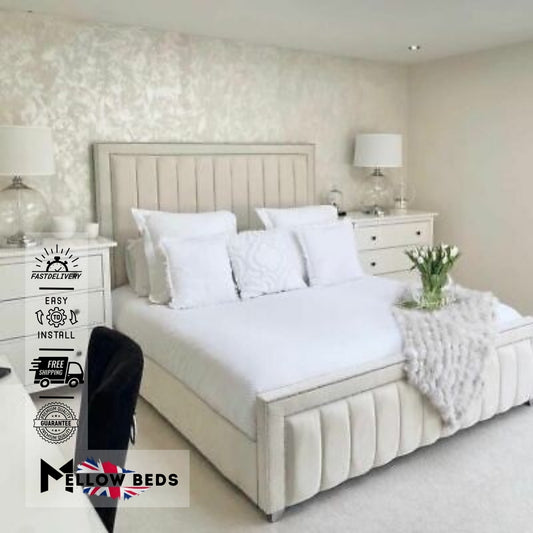 2025 Panelled Bed CurveFront Elegance | Mellow Beds #B58