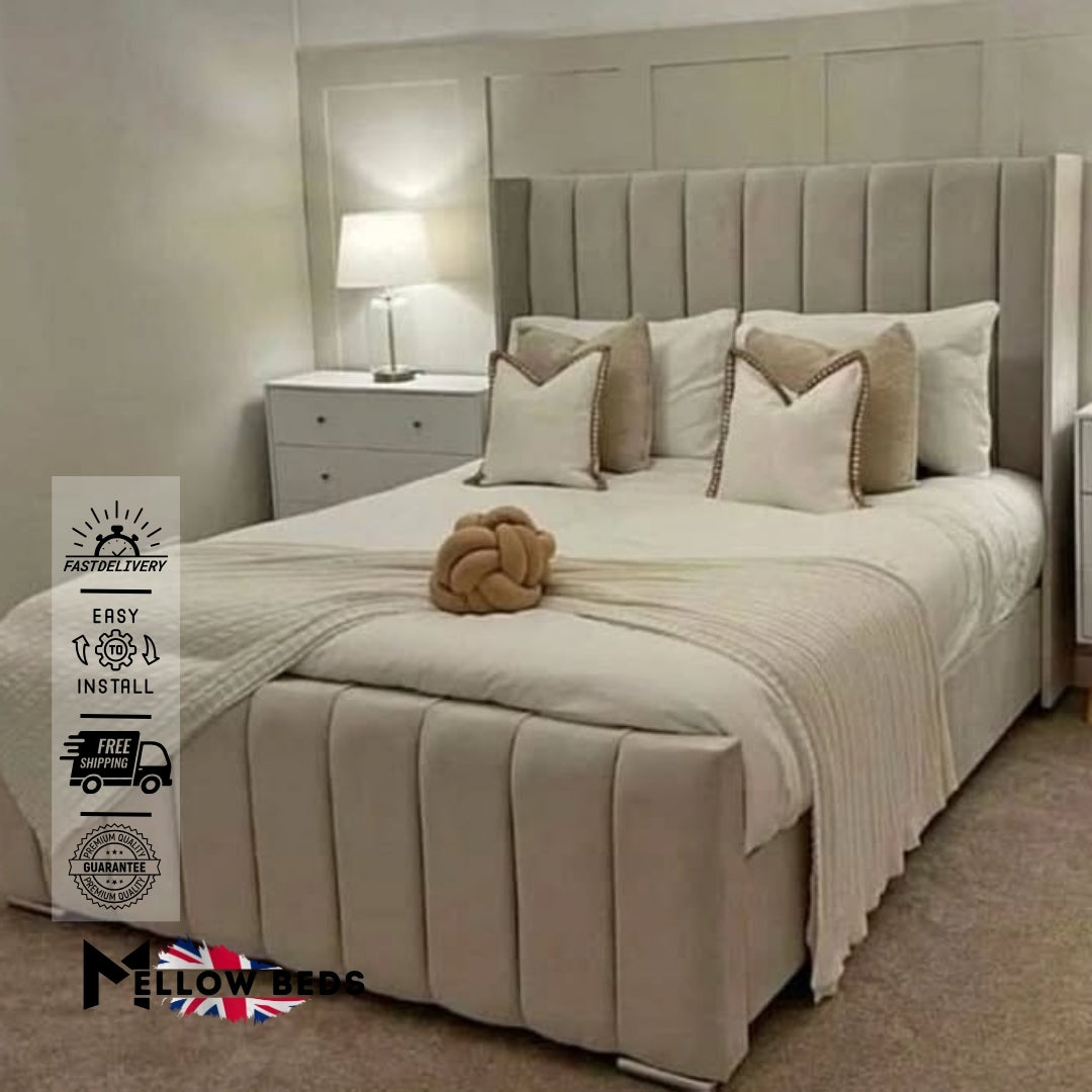 2025 Wingback Bed PlushLine Vertical | Mellow Beds #B54