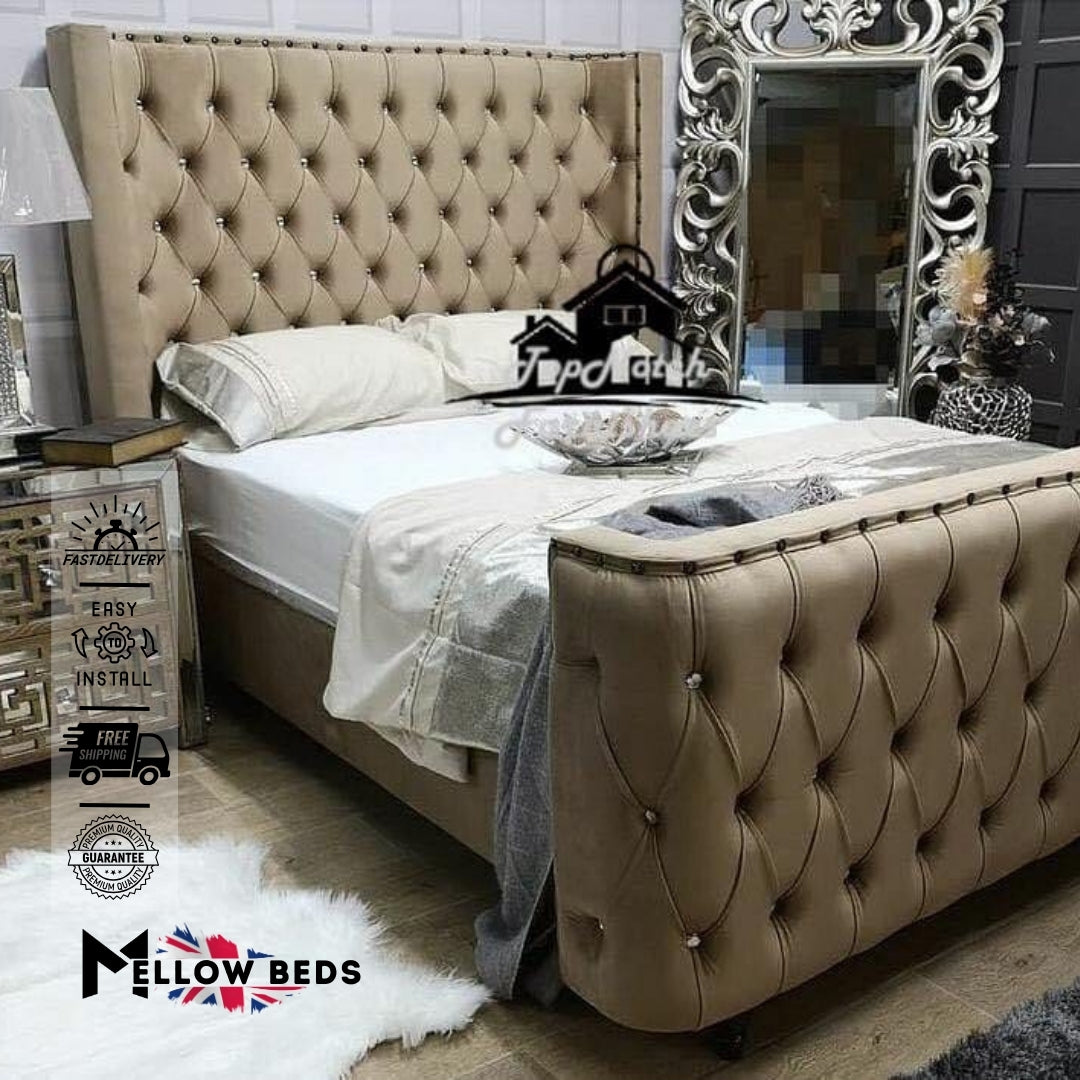 2025 Wingback Bed StudRidge Luxe | Mellow Beds #B29