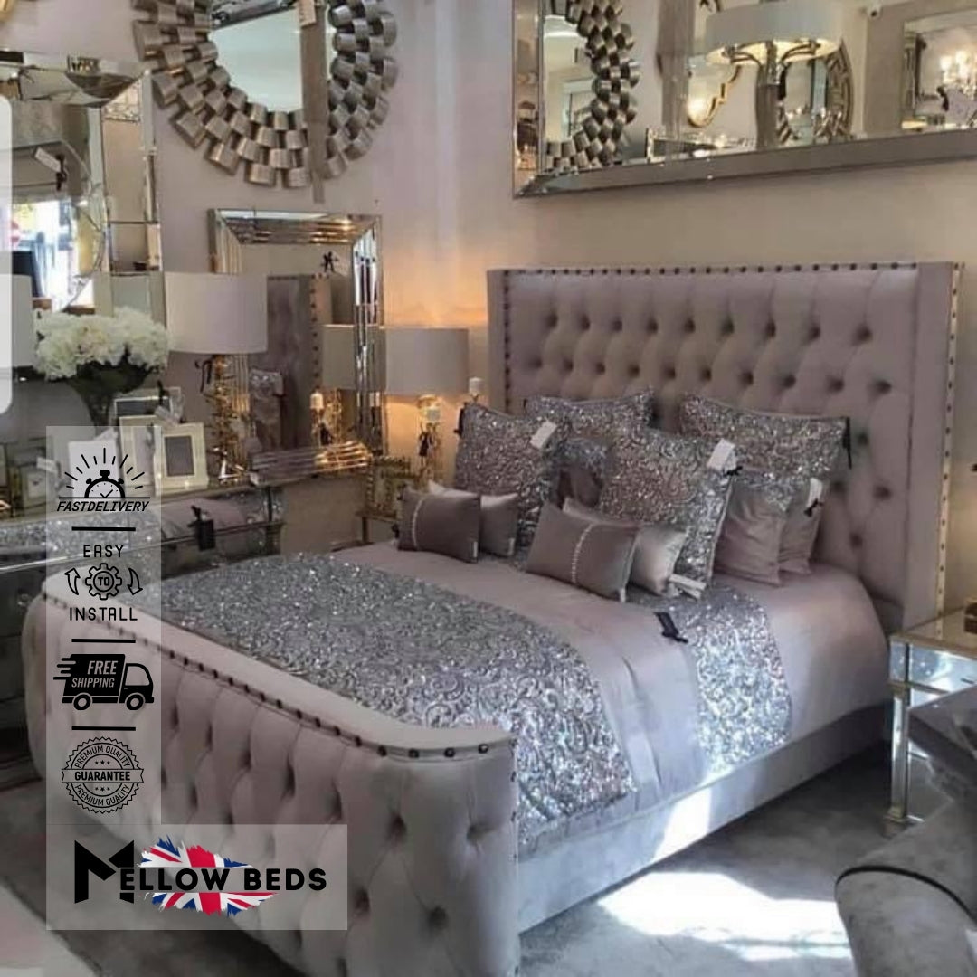 2025 Wingback Bed StudRidge Luxe | Mellow Beds #B29