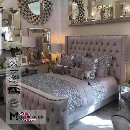 2025 Wingback Bed StudRidge Luxe | Mellow Beds #B29