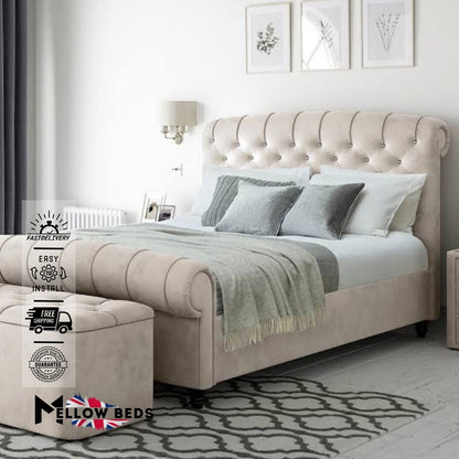 2025 Scroll Bed Bellagio ButtonStyle | Mellow Beds #B26
