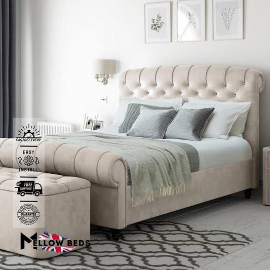 2025 Scroll Bed Bellagio ButtonStyle | Mellow Beds #B26