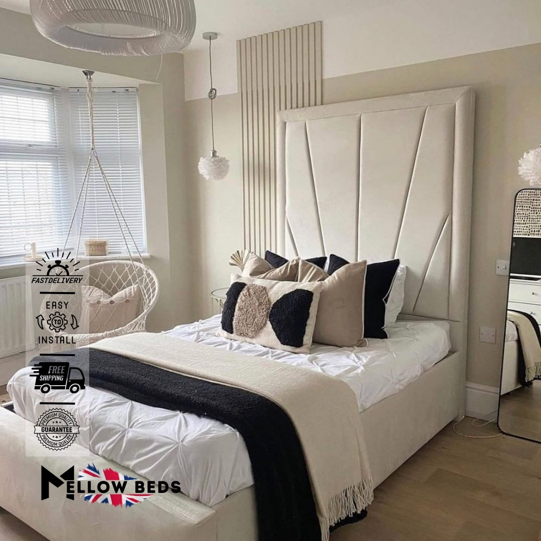 2025 Tall Headboard Bed NovaIvory | Mellow Beds #B15