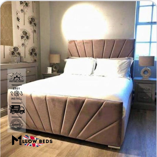 2025 Ottoman Bed LuxeRay Fan Tufted | Mellow Beds #B13