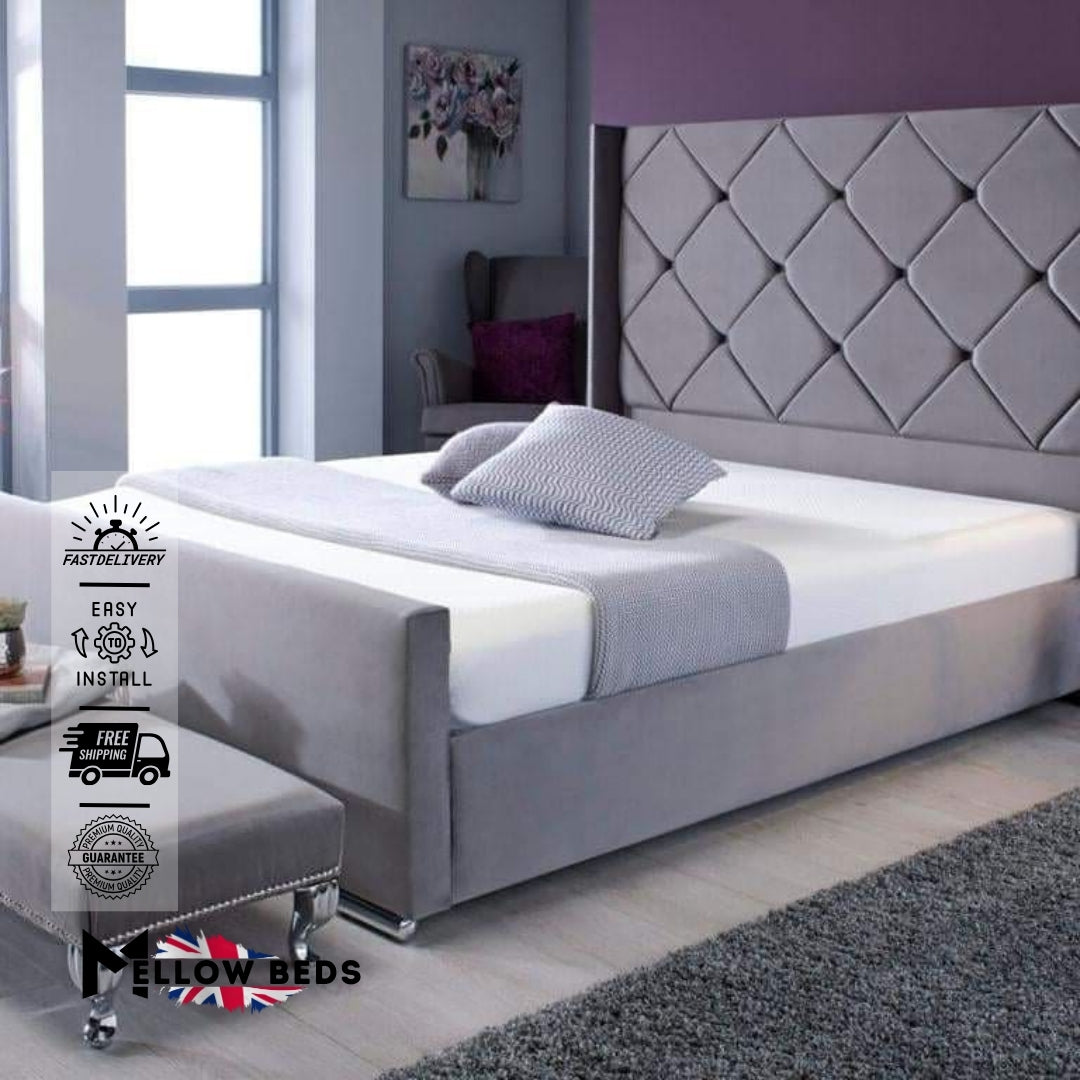 2025 Scroll Sleigh Bed Windsor Curve | Mellow Beds #B11