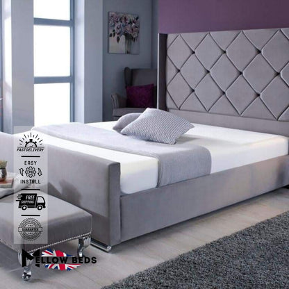 2025 Scroll Sleigh Bed Windsor Curve | Mellow Beds #B11