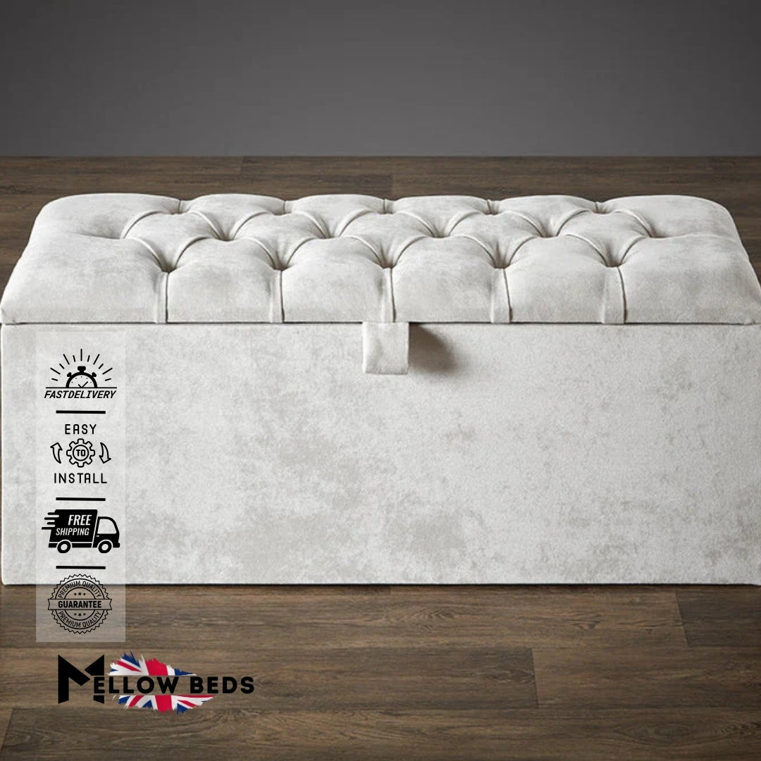 2025 Ottoman Storage Box VelvetTuck Luxe | Mellow Beds #B185