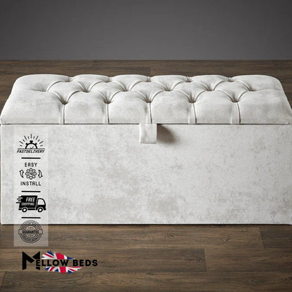 2025 Ottoman Storage Box VelvetTuck Luxe | Mellow Beds #B185