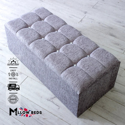 2025 Ottoman Storage Box CrystalTuft Classic | Mellow Beds #B183