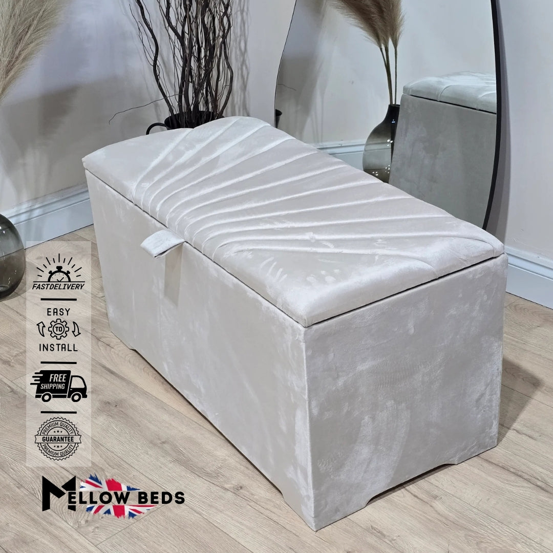 2025 Ottoman Storage Box ShellWeave Luxe | Mellow Beds #B182