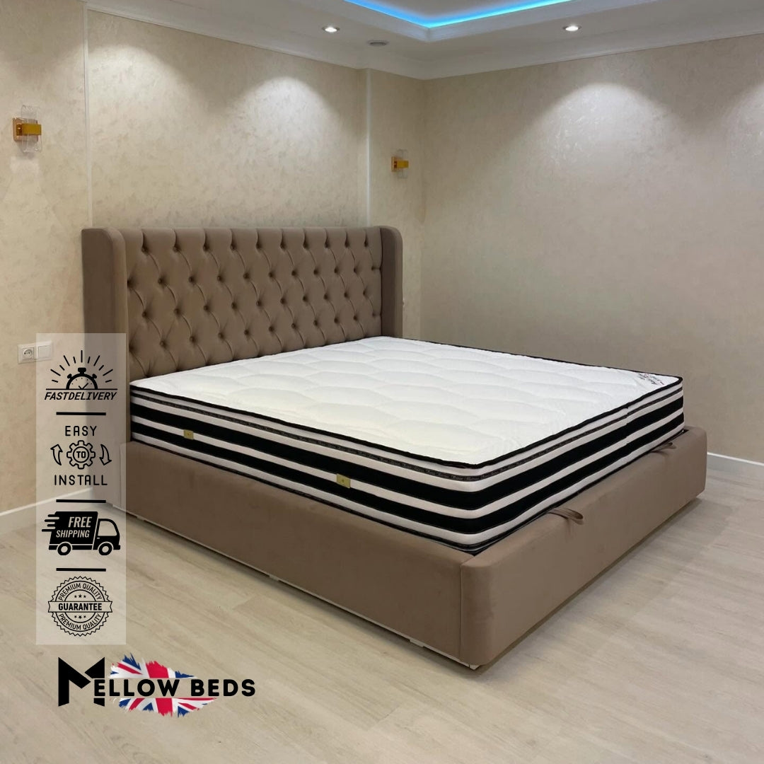 2025 Wingback Bed ChesterCharm Tufted | Mellow Beds #B83
