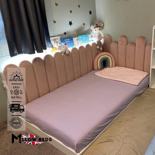 2025 Kids Low Platform Bed BubbleFence Design | Mellow Beds #B115