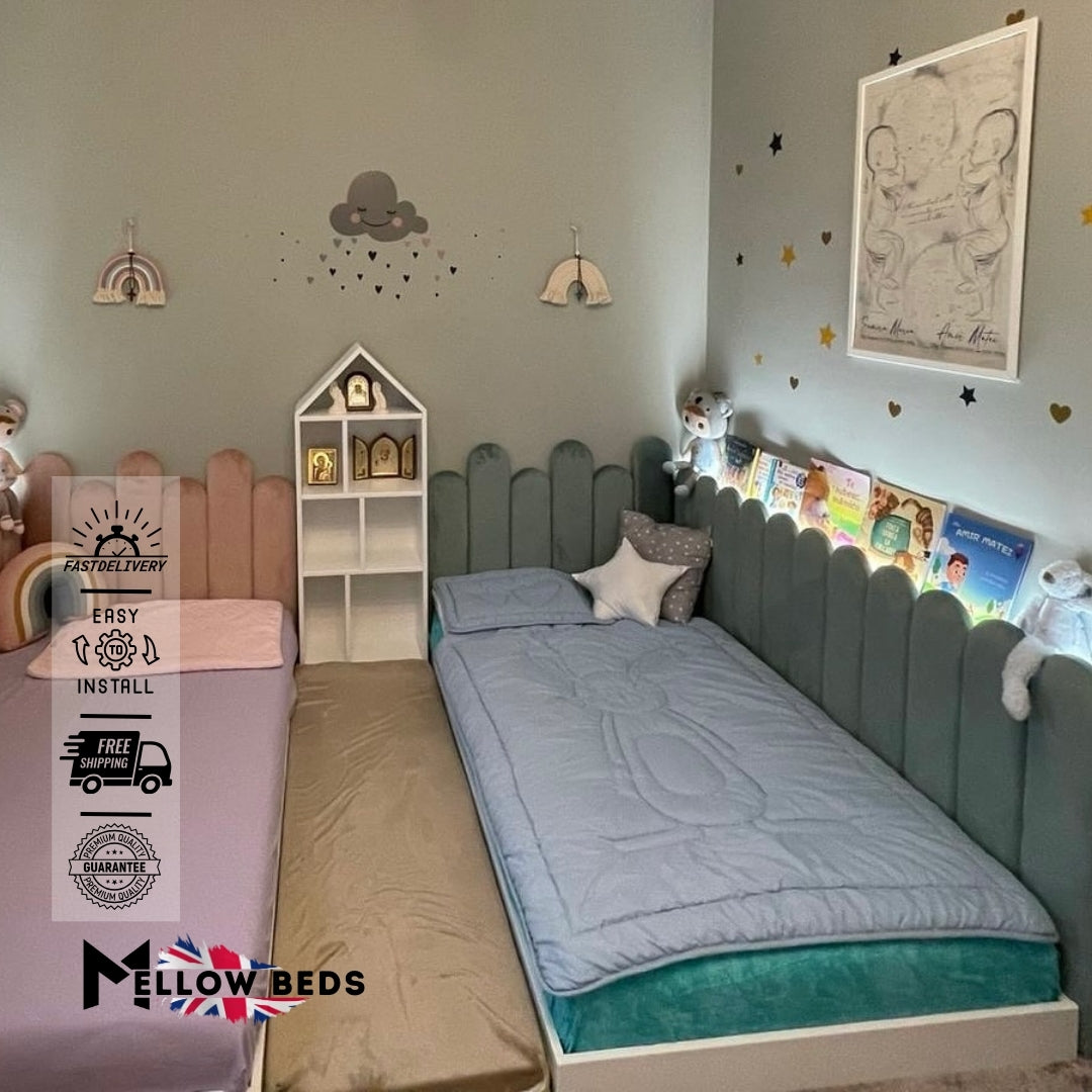 2025 Kids Low Platform Bed BubbleFence Design | Mellow Beds #B115